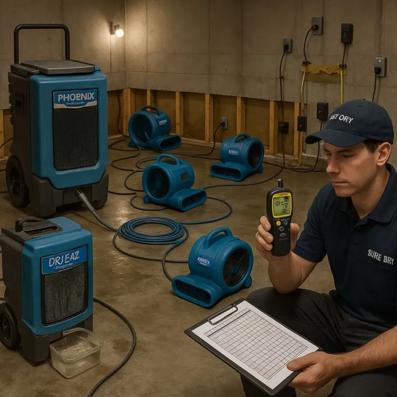 Structural Drying and Dehumidification process in DeWitt, MI